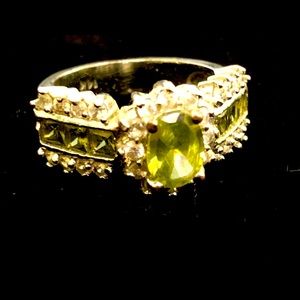 14K white gold filled Peridot and Zirconia stones